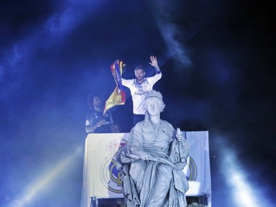 Kapitán Sergio Ramos pri oslavách titulu