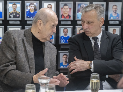 Slovenské futbalové legendy Alexander Vencel st. a Peter Fieber