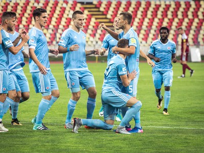 Radosť hráčov Slovana po góle