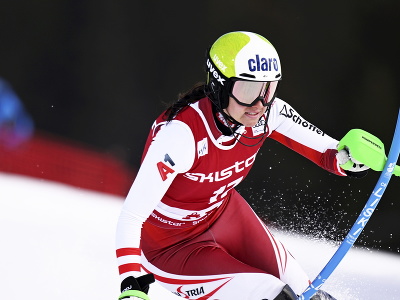 Katharina Huberová počas slalomu žien v Are