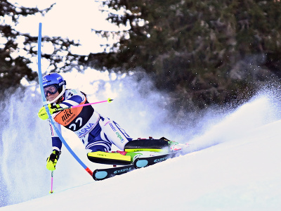 Na snímke česká lyžiarka Martina Dubovská počas prvého kola slalomu žien v rámci Svetového pohára v alpskom lyžovaní v Jasnej 21. januára 2024.
