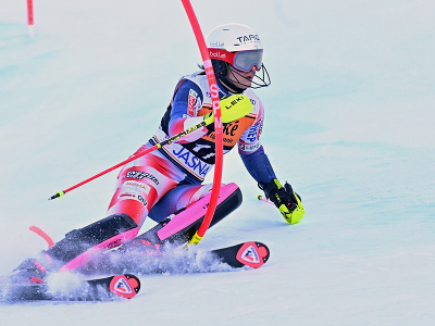 Na snímke chorvátska lyžiarka Zrinka Ljutičová počas prvého kola slalomu žien v rámci Svetového pohára v alpskom lyžovaní v Jasnej 21. januára 2024