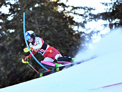 Na snímke rakúska lyžiarka Katharina Truppeová počas prvého kola slalomu žien v rámci Svetového pohára v alpskom lyžovaní v Jasnej 21. januára 2024