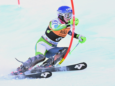 Na snímke slovinská lyžiarka Andreja Slokarová počas prvého kola slalomu žien v rámci Svetového pohára v alpskom lyžovaní v Jasnej 21. januára 2024