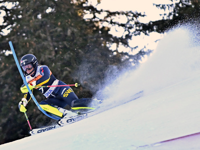 Na snímke švédska lyžiarka Sara Hectorová počas prvého kola slalomu žien v rámci Svetového pohára v alpskom lyžovaní v Jasnej 21. januára 2024.