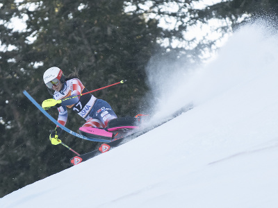Na snímke chorvátska lyžiarka Zrinka Ljutičová počas prvého kola slalomu žien v rámci Svetového pohára v alpskom lyžovaní v Jasnej 21. januára 2024