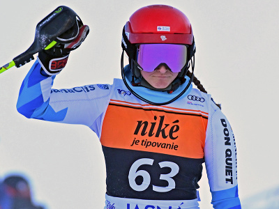 Na snímke slovenská lyžiarka Sophia Poláková nedokončila prvé kolo slalomu žien v rámci Svetového pohára v alpskom lyžovaní v Jasnej 