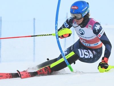 Mikkaela Shiffrinová v prvom kole slalomu v Levi