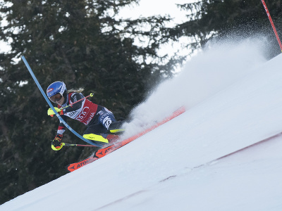 Na snímke americká lyžiarka Mikaela Shiffrinová počas prvého kola slalomu žien v rámci Svetového pohára v alpskom lyžovaní v Jasnej 21. januára 2024