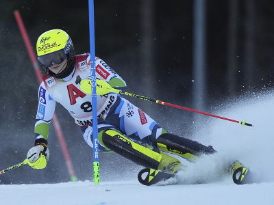 Neja Dvorniková počas 1. kola slalomu v Semmeringu