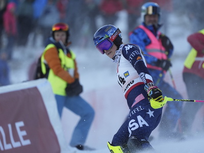 Paula Moltzanová počas 1. kola slalomu v Semmeringu