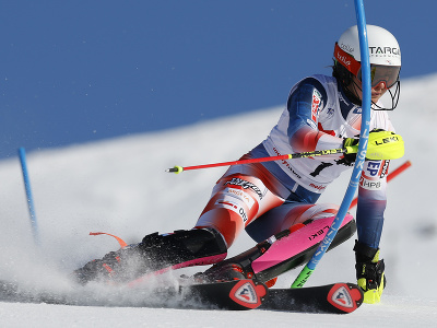 Zrinka Ljutičová na trati 1. kola slalomu v Are