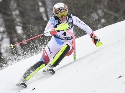 Na snímke švajčiarska lyžiarka Wendy Holdenerová v prvom kole slalomu žien Svetového pohára v alpskom lyžovaní v Záhrebe 4. januára 2022