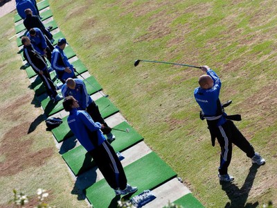 Slovenskí futbalisti na golfovom