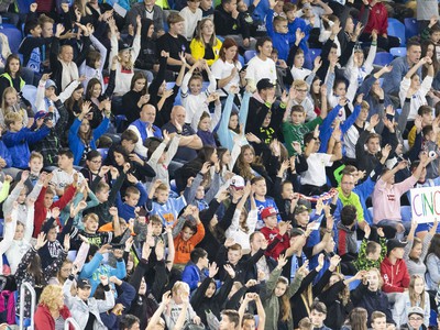 Fanúšikovia Slovana v zápase Európskej ligy