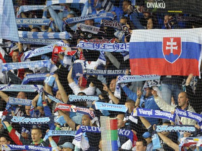 Fanúšikovia Slovana v Prahe
