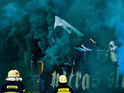 Fanúšikovia Slovana počas zápasu