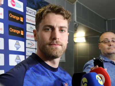 Na snímke slovenský hokejista Marek Hecl počas mediálneho programu slovenskej hokejovej reprezentácie v štvrtom bloku prípravy