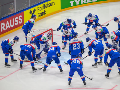Na snímke hokejisti Slovenska
