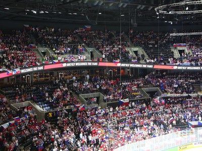 Zaplnená Royal Aréna počas zápasu Česko - Slovensko