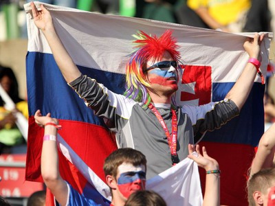 Fanúšikovia Slovenska na štadióne