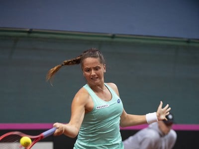 Na snímke slovenská tenistka Viktória Kužmová