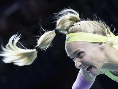 Slovenská tenistka Rebecca Šramková v druhom súboji finále Pohára Billie Jean Kingovej