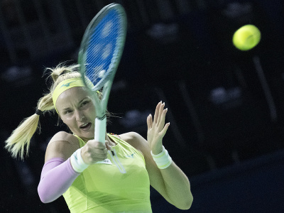 Slovenská tenistka Rebecca Šramková v druhom súboji finále Pohára Billie Jean Kingovej