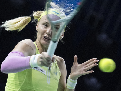 Slovenská tenistka Rebecca Šramková v druhom súboji finále Pohára Billie Jean Kingovej