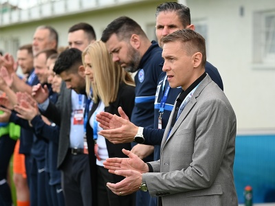 Na snímke tréner Slovenska Peter Kopúň pred začiatkom zápasu Ligy národov medzi Slovenskom a Izraelom