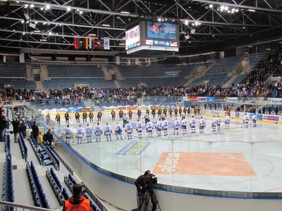 Hokejisti Slovenska a Nemecka pred zápasom