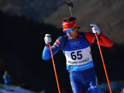 Na snímke slovenský biatlonista Damián Cesnek počas šprintu mužov na 10 km na majstrovstvách Európy v biatlone v Osrblí