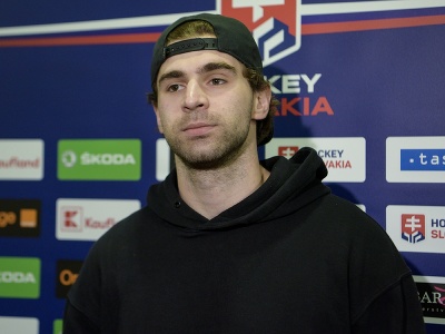 Na snímke hokejista Mario Grman na tlačovej konferencii počas zrazu členov reprezentácie SR pred Vianočným Kaufland Cupom 12. decembra 2022 v Bratislave