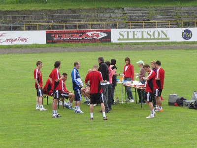 Slovenskí hráči počas testov