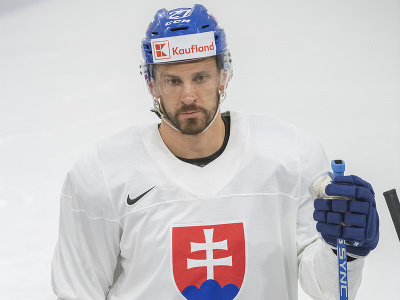 Kapitán tímu Marek Hrivík počas tréningu na 86. Majstrovstvách sveta v ľadovom hokeji