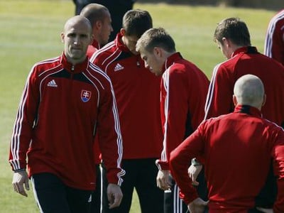 Tréning slovenskej reprezentácie pred stretnutím proti Holandsku
