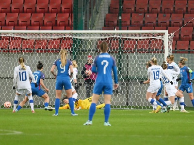 Momentka zo zápasu Ligy národov žien B-skupiny Slovensko - Fínsko 