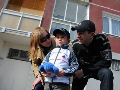 Biatlonistka Anastasia Kuzminová so synom a manželom