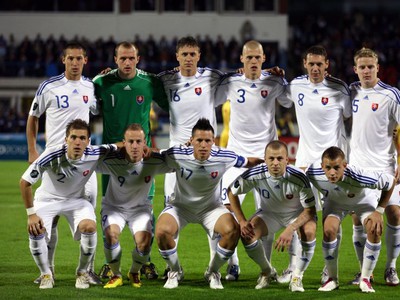 Slovenská zostava pred zápasom