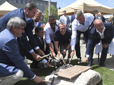 Začatie výstavby futbalového štadióna Futbal Tatran Aréna v Prešove 18. júla 2023.