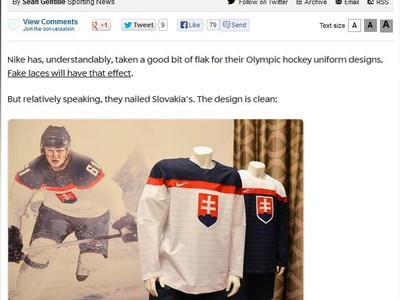 Zahraničné weby obdivujú nové slovenské olympijské dresy hokejistov.