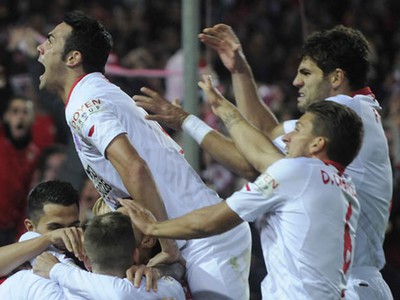 Gólové oslavy futbalistov FC Sevilla
