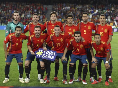 Španielsky tím pred začiatkom súboja