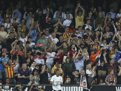 Samuel Lino oslavuje neskôr neuznaný gól Valencie