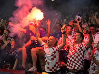 Na snímke sú chorvátski fanúšikovia