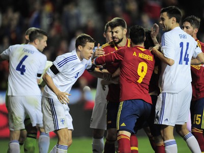 Momentka zo zápasu Španielsko