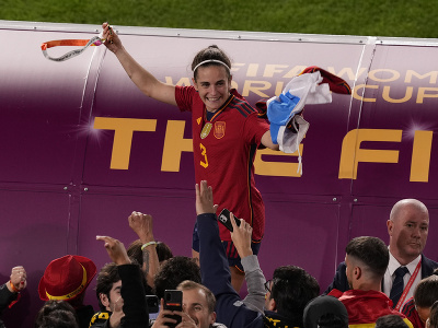 Španielske futbalistky oslavujú triumf na MS vo futbale