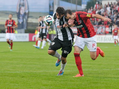 Erik Daniel zo Spartak Myjava a Martin Tóth z FC Spartak Trnava