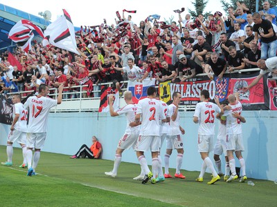 Gólové oslavy futbalistov Spartaku Trnava