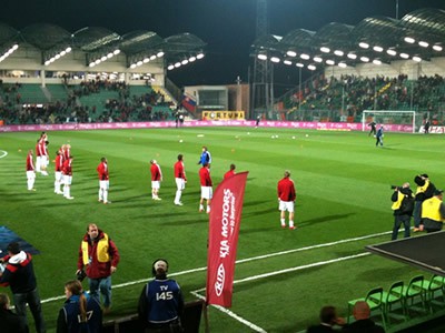 Rozcvička reprezentantov SR pred zápasom s Írskom